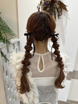 フゥカ 類家店(fuka) 【hair set】編み下ろしツインテール＊