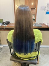 フランク 伊丹店(i's FRUNC) 【毛先ブリーチ エンドカラー】寒色系ブラウン×ネイビーブルー