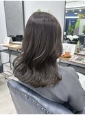ブリーチ無しカラー 透明感グレージュ