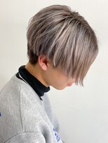 センターパートブリーチダブルカラーフェイスフレーミング