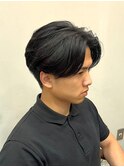 刈り上げセンターパートフェザーパーマカルマヘアニュアンス練馬