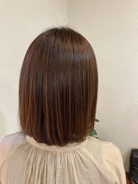 ヘアーフリーティー Hair freety やわらか質感の内巻き矯正ボブ＃袋井駅＃縮毛矯正＃髪質改善