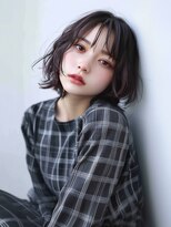 ムウ 難波(MOU) ボブクールショート前髪イメチェンピンクベージュ30代40代50代