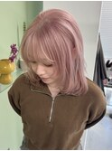 ミルクティーピンク/トリプルカラー/ミディアムレイヤー/梅田