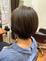 美容室ヒラトヤ 都南店&nbsp;大人ボブ丸みショートホイルカラーマロンベージュ絶壁解消ボブ