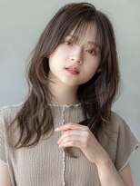 イオ 本厚木(io)&nbsp;顔まわりレイヤーベージュカラー前髪カットウルフ似合わせ