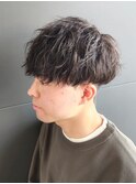 刈り上げマッシュツイストスパイラルパーマメンズ