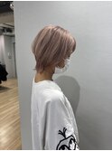 ショートウルフ　ピンクカラー