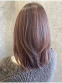 【ピンクブラウン】【レイヤーカット】