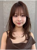 韓国レイヤーカット/ヨシンモリフェイスレイヤー/艶髪カラー