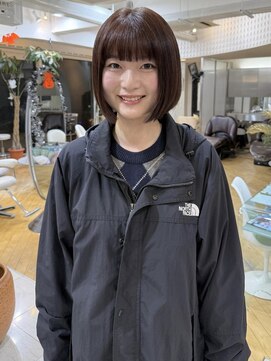 オブヘアージユウガオカ(Of HAIR Jiyugaoka) ボブ×ピンクベージュ