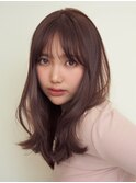 顔周りレイヤーカットくびれヘアミルクティーベージュカラー韓国