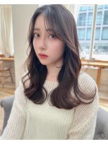 バイオレット 表参道店(Violet)&nbsp;美人巻きカーキグレージュ2wayバング小顔ロングレイヤーカット