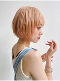 大人ショートボブ前髪あり切りっぱなしフェイスレイヤーK0728