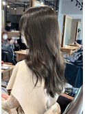 ブリーチなし透明感グレージュ*