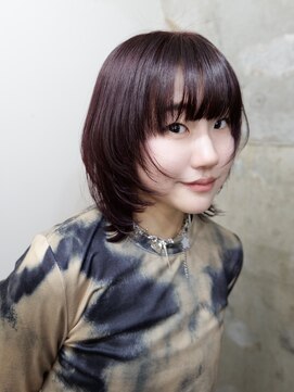 ブレンバイドット 町田(BLEN by dot.) 小顔レイヤー×ダークレッド