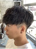 波巻きパーマメンズパーマメンズヘアツーブロックツイストパーマ
