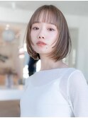 レイヤーボブ/20代30代イメチェンカット/ミルクティーベージュ