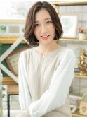 大人フェミニン前下がり小顔かきあげボブc5戸田公園30代40代!