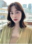 くびれミディアムヘアマロンベージュナチュラルベージュ KE-02