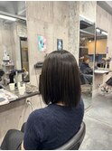 まるみボブ ミディアムボブ 透明感カラー