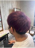 視線を集める、大胆パープルカラー◎個性的なツーブロック
