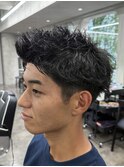 メンズスパイキーショートメンズパーマピンパーマ