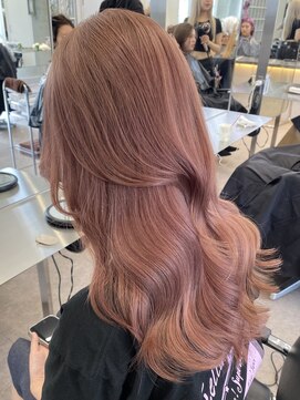 サンク 原宿 表参道(cinq) 表参道ピンクベージュミルクティーケアブリーチ顔まわりレイヤー