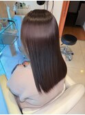 モカブラウン&縮毛矯正、トリートメントのサラサラヘアー
