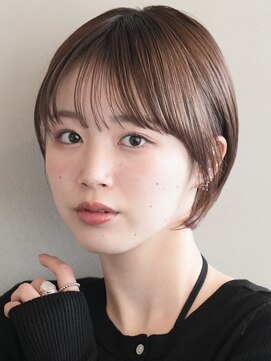 ソワネ 表参道(soigne) 表参道白髪ぼかしハイライトくびれショートボブグレーベージュ