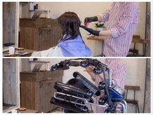 ５【同じ工程をもう一度繰り返します】やさしい薬剤だから浸透させるために時間をかけて施術