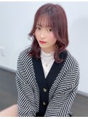 【ログネオン】ピンクブラウン×ゆるウェーブ