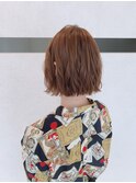 ミルクティーベージュ×耳掛けボブ【竹中慎治】梅田