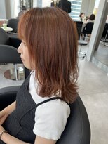 ジエクトカナウ 大阪梅田店(The Ect canow) オレンジブラウンテラコッタヘルシースタイルくびれミディアム