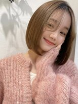 ロンドネートゥル 新潟(Lond naitre)&nbsp;柔らかベージュの切りっぱなしボブ（新潟/万代）