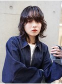 ニュアンスパーマ/切りっぱなしボブ/ミディアム