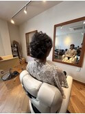 ボブ、ハーフアップ、お呼ばれ、結婚式