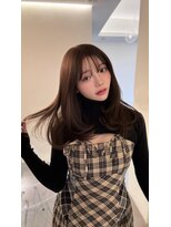 フィル 横浜(fil)&nbsp;黒髪韓国ヘアくびれ前髪アンブレラカラーこなれミディイメチェン