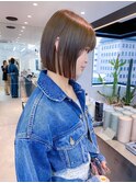 切りっぱなしボブ×髪質改善/縮毛矯正/黒髪前髪小顔カット[横浜]
