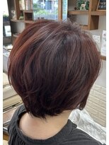 スローリー(slowly) 30代40代50代◎pink系白髪ぼかし◎レディースショート