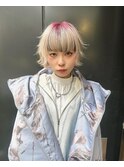 顔周りレイヤーウルフボブデザインカラー