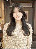 ロングレイヤー/オリーブ/ベージュ/透明感/透け感/20代/30代