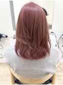 Say.ロングレイヤーベビーピンクピンクベージュ韓国風表参道青山