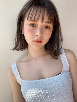 ガーデントウキョウ(GARDEN Tokyo) ミディアム/髪質改善/外ハネ/小顔カット/オリーブグレー/