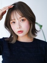 エインアンリー 明治神宮前(AIN.ANLY.) インナーカラー外ハネボブパーマくびれボブくびれミディアムボブ