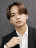 センターパート×ニュアンスパーマ×曲がる縮毛矯正×men's
