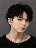 韓国風×センターパート×フェザーパーマ×men's