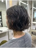 ミニボブ　デジダルパーマ