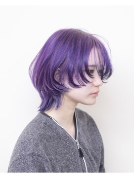 ルプラ ガーデン(le-pla garden) ラベンダー#ベージュ#外ハネウルフ#ケアブリーチ#ダブルカラー