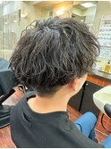 刈り上げマッシュ×波巻きスパイラルパーマ　メンズカット